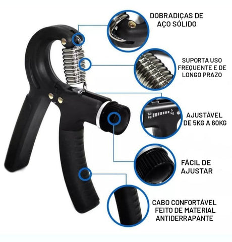 Hand Grip | Fortalecedor de Braços Resistente e Regulável 10 a 60kg